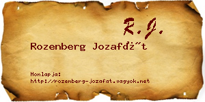Rozenberg Jozafát névjegykártya